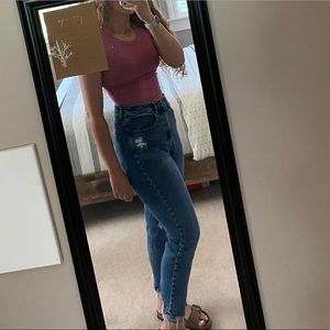American Eagle distressed mom jeans
